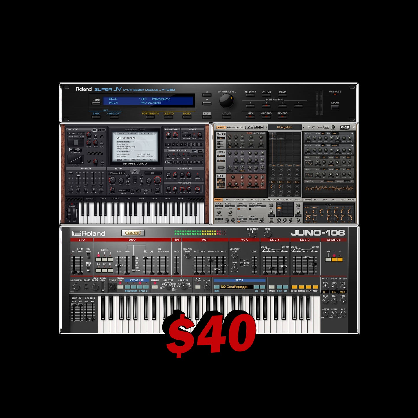 DUNE3 + ZEBRA 2 + JV1080 + JUNO-106 (Mac and Windows)